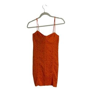Zara NWT orange lace dress Medium with underwire cups